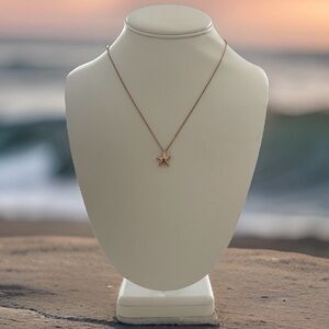 Sterling Silver Rose Gold Starfish Necklace